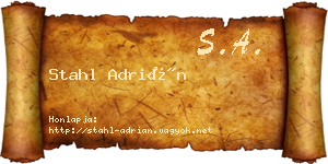 Stahl Adrián névjegykártya